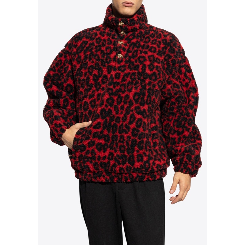 Animal Print Fleece Sweatshirt