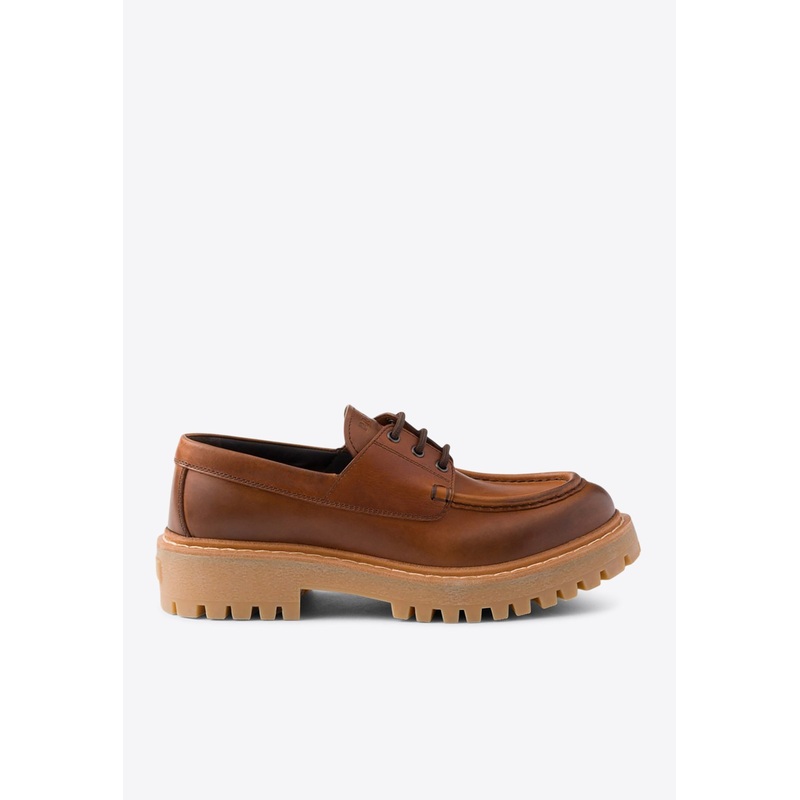 Embossed Logo Lace-Up Shoes