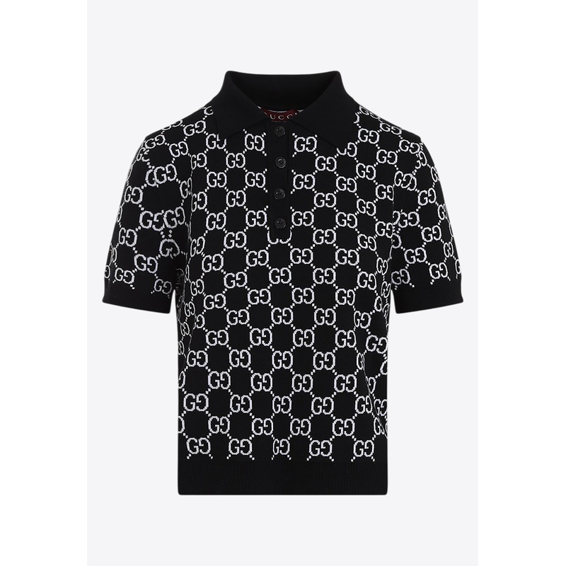 GG Motif Knit Polo T-shirt