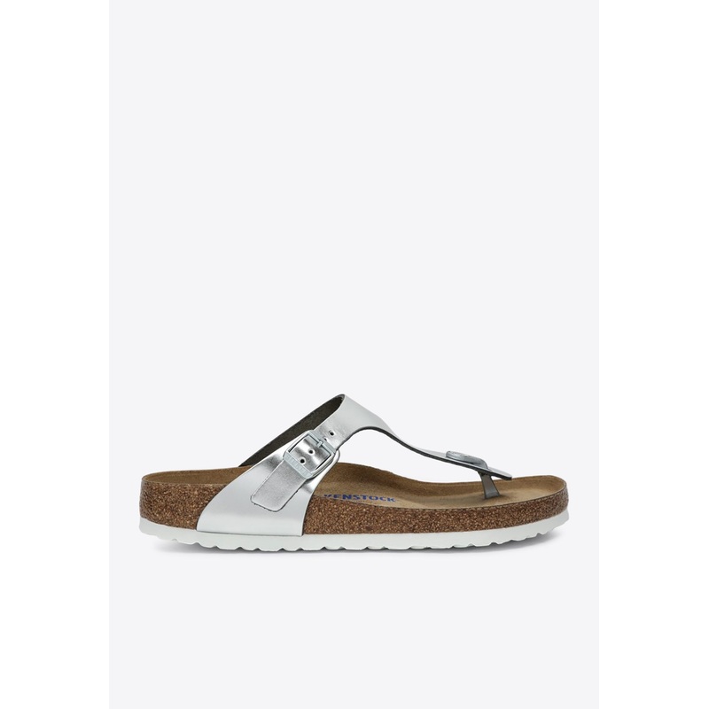 Gizeh Metallic Leather Sandals