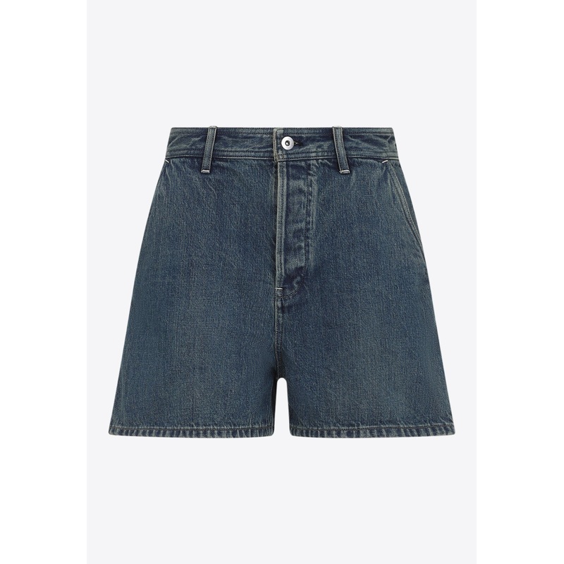High-Rise Denim Shorts