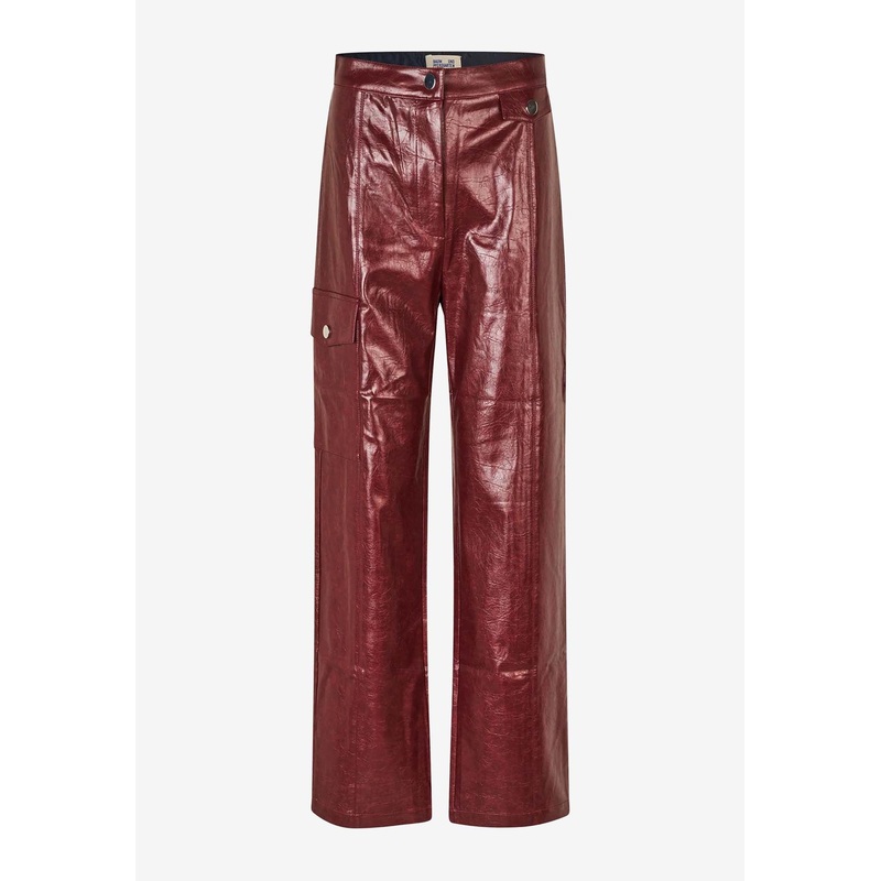 Nuvin Faux Leather Wide-Leg Pants