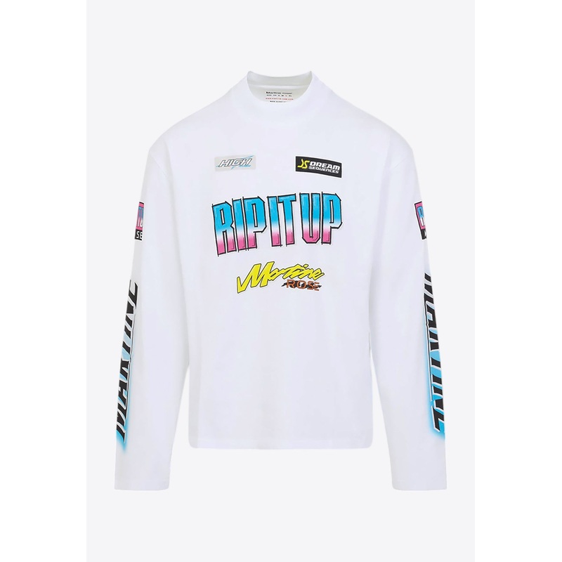 All-Over Patch Prints Long-Sleeved T-shirt