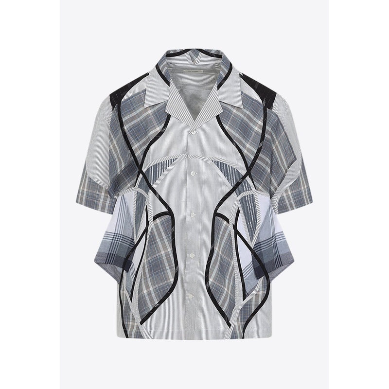 Short-Sleeved Patchwork Shirt