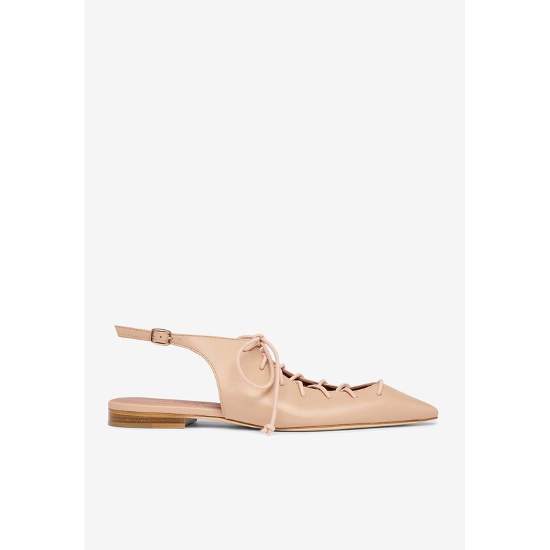 Alia Nappa Leather Lace-Up Flats