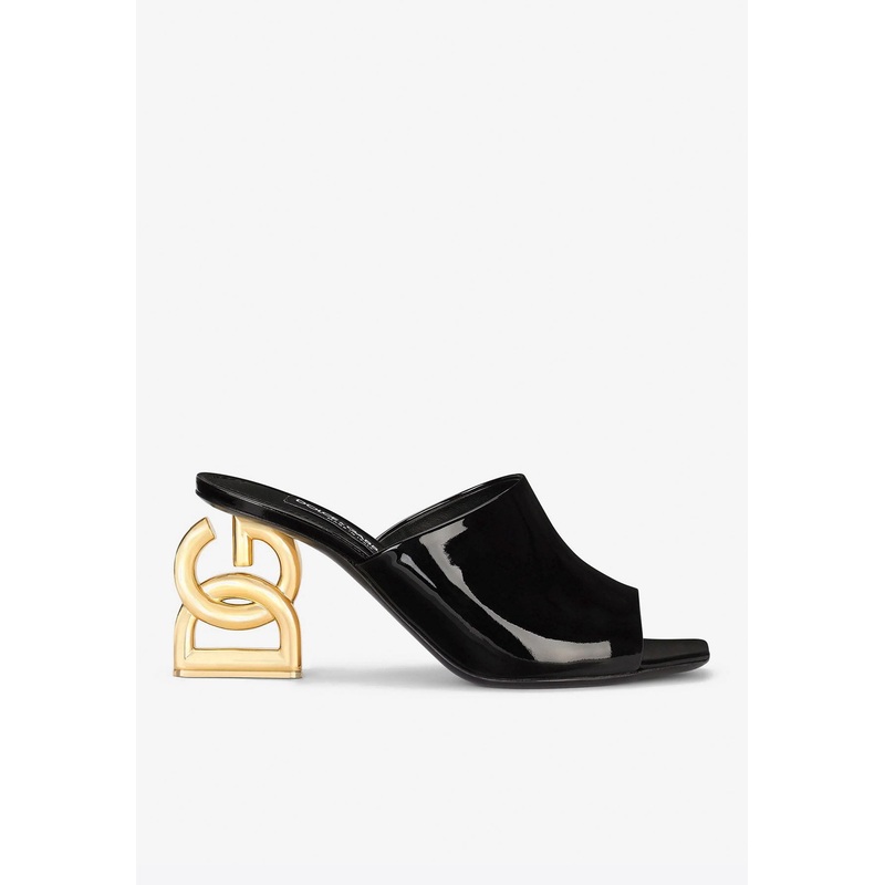 Keira 75 DG Pop Heel Patent Leather Mules