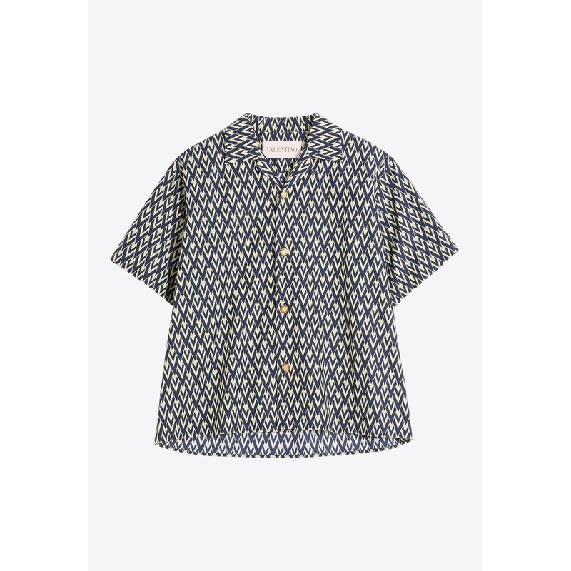 Toute La V Print Bowling Shirt