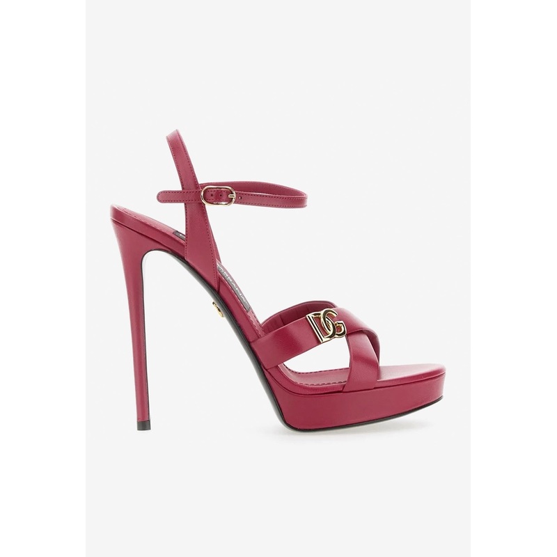 130 Logo-Plaque Leather Sandals