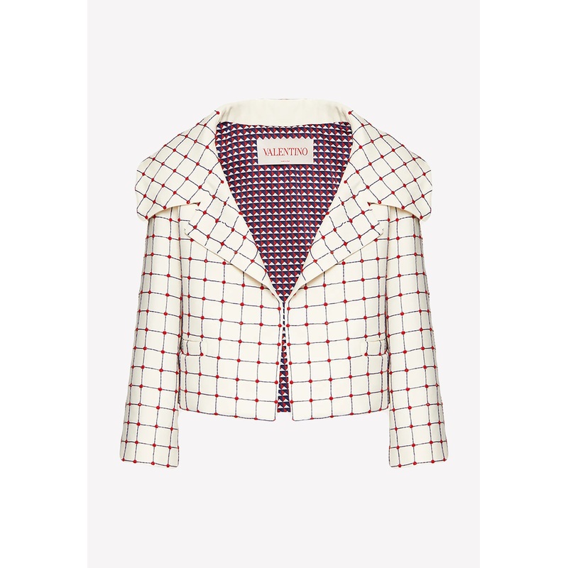 Beaded Crepe Couture Cropped Jacket
