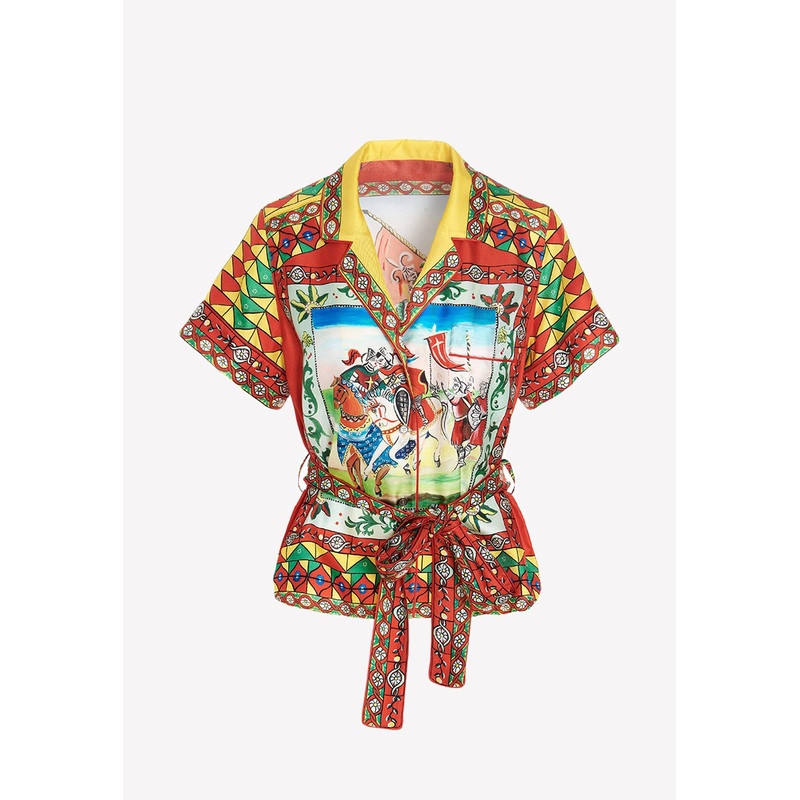 Graphic Print Shirt in Silk