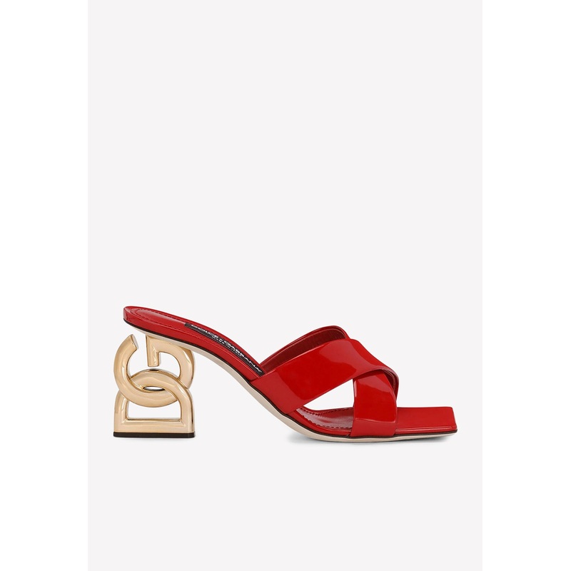 Keira 75 Mules in Polished Leather