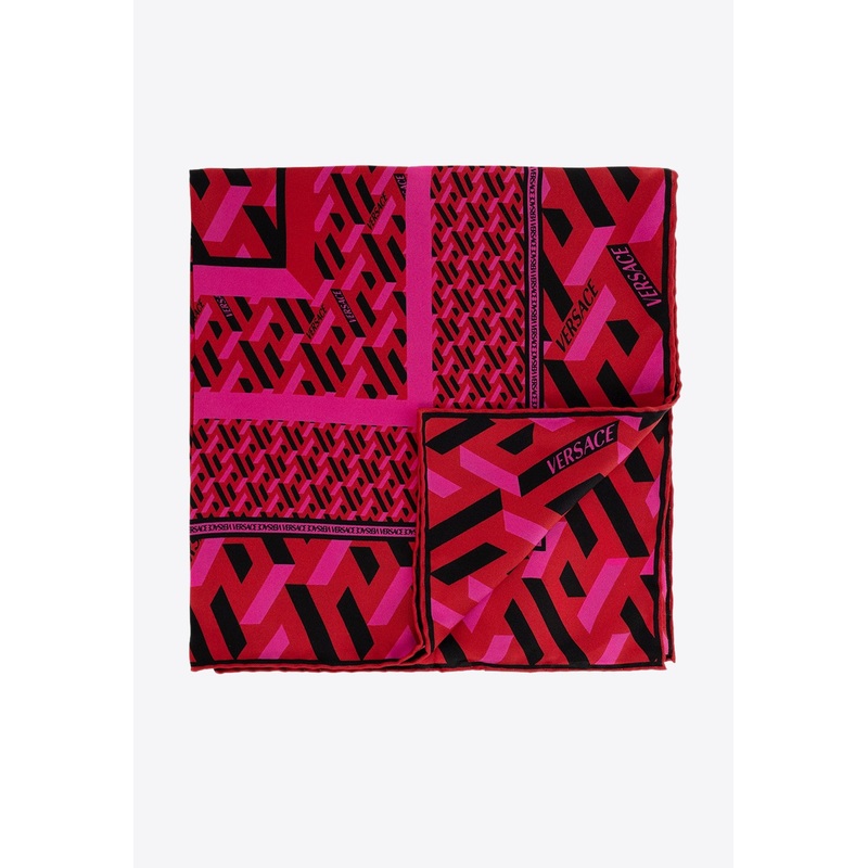 La Greca Print Silk Scarf