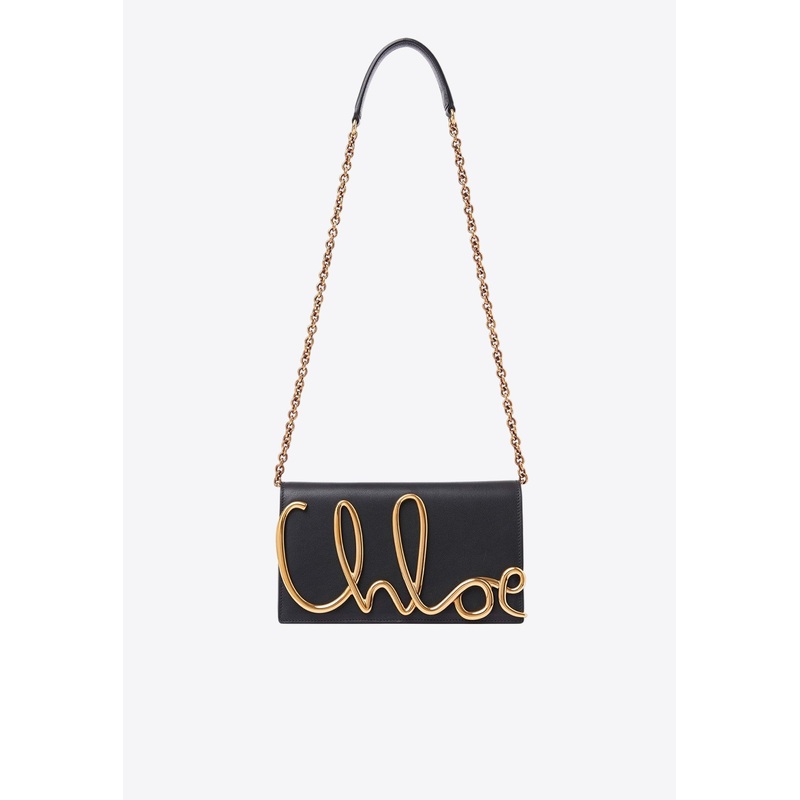 Iconic Logo Calf Leather Shoulder Bag