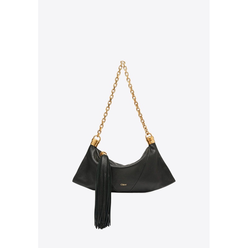 Small Foulard Hobo Bag in Grained Leather