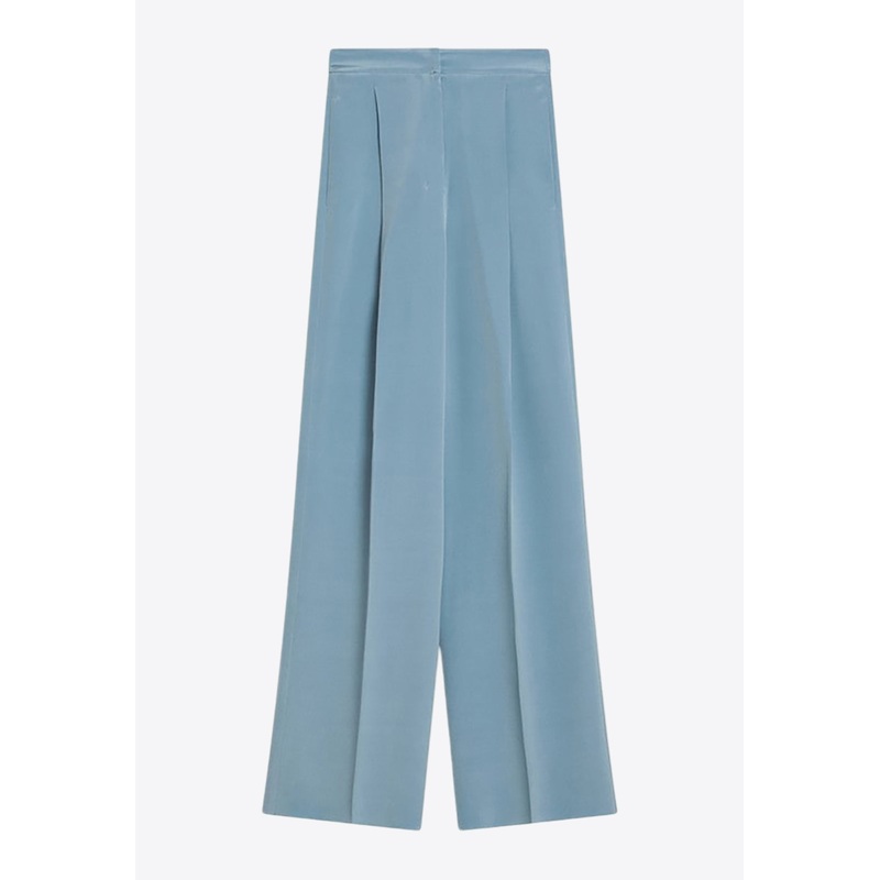 Origano Wide-Leg Silk Tailored Pants
